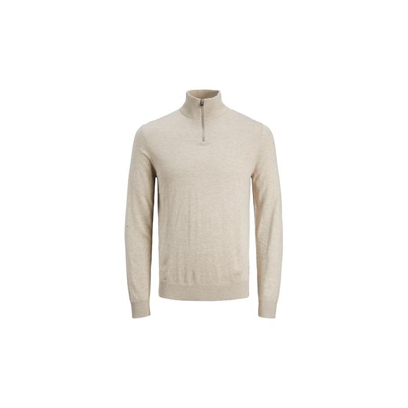JACK & JONES Male Quarter Zip Plain Quarter Zip, beige