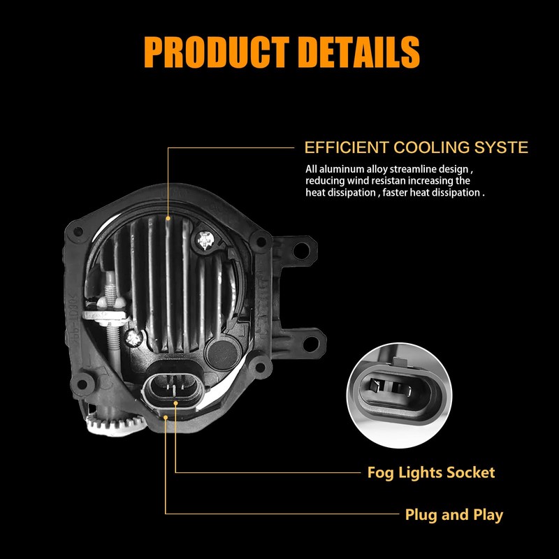 OKSIWA LED Fog Light with 3-Colors DRL for 2018-2020 Toyota