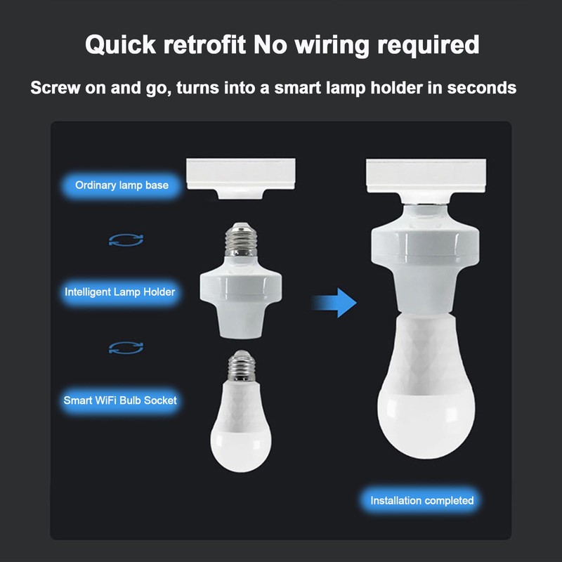 Bkiyougo Smart WiFi Bulb Socket, eWeLink APP Remote Timer and