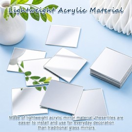25 Pack Mini Acrylic Square Mirror Tiles, Self-Adhesive Small Mirrors for Crafts, DIY Projects and Decorations