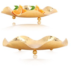 Golden Fruit Bowl, Beautiful Golden Pattern, Smoother Surfaces, Stainless Steel, Stainless Steel Fruit Bowl, Manual Electroplating Process for Parties