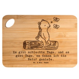 Mr. & Mrs. Panda Bambus - Schneidebrett Naturliebhaber - Geschenk, Holzbrett Küche, Hobby, Küchenbrett, Nature Lover, Wandern, Holzbrett mit