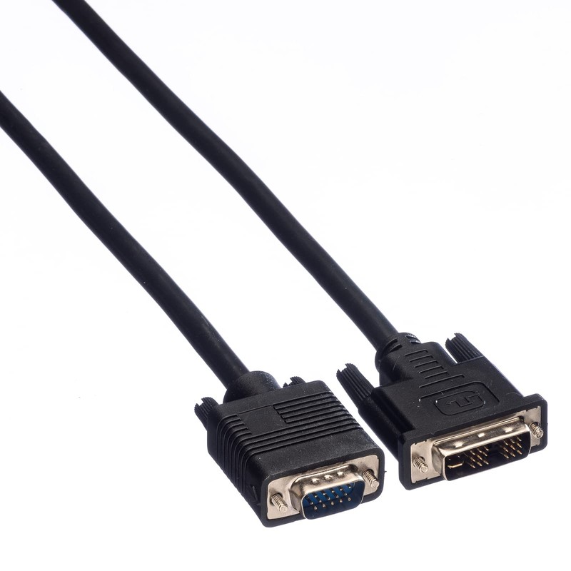 3.0M SVGA to DVI Monitor Cable, Male to Male, Black
