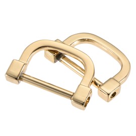 sourcing map 4 x 25 mm (0.98 inches) U-shaped horseshoe D-rings screw buckle for DIY enthusiasts, golden colour