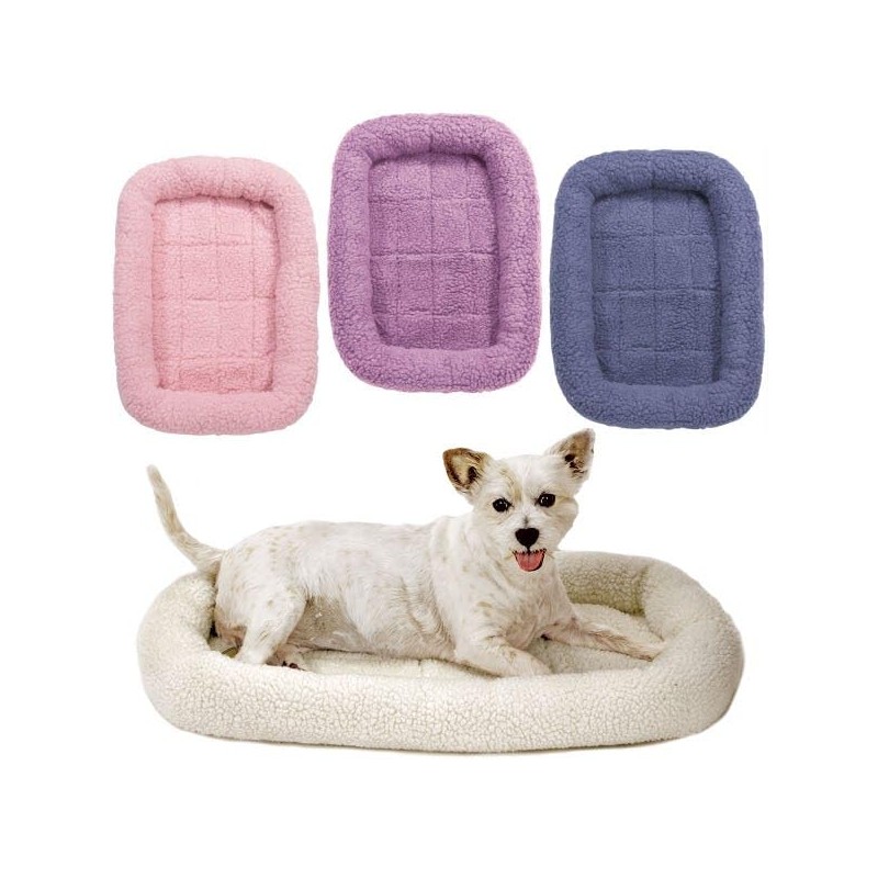 Slumber Pet Sherpa Crate Pet Bed with Bumper-Style Cushioning for
