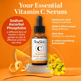 TruSkin Vitamin C Serum For Face – Anti Aging Face Serum with Vitamin C, Hyaluronic Acid, Vitamin E – Brightening Formula – Improve Appearance of Dark Spots, Tone, Fine Lines & Wrinkles, 2 Fl Oz