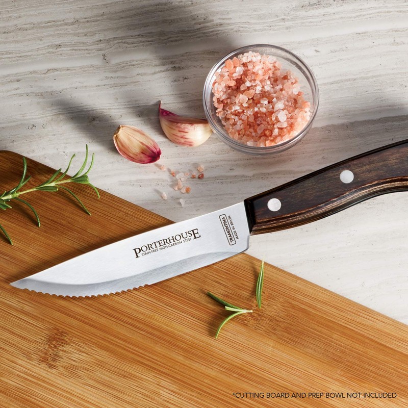 Tramontina Porterhouse 8-Piece Steak Knives, 5-Inch Stainless Steel High-Carbon Serrated