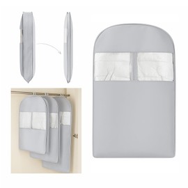 NatureNook Organizador de clóset que ahorra espacio, bolsa de ropa colgante para ropa, abrigos y chaquetas de plumón con cierre de autocompresión, gris, M