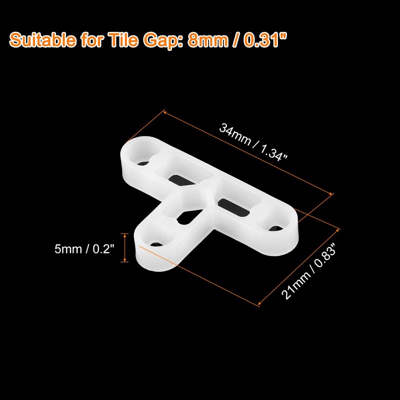 sourcing map 300Pcs Wall Floor Tile Plastic T-Shape Spacers Tiling