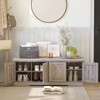 DINZI LVJ Shoe Bench, Entryway Storage Bench with Doors, Cushion,