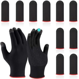 SIOPPKIK Pack of 12 Finger Sleeves Thumb Sleeve for Gaming Finger Protection Finger Gloves Mobile Gaming Finger Sleeve Thumb Sleeves Finger Cover for Touchscreen Game Mobile