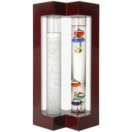 Lily's Home Desktop Weather Station with Galileo Thermometer & Fitzroy Storm Glass Weather Predictor, Ideal Gift for Friends and Family, Indoor & Outdoor Home Décor (4.9” L x 2.8” W x 7.9” H)