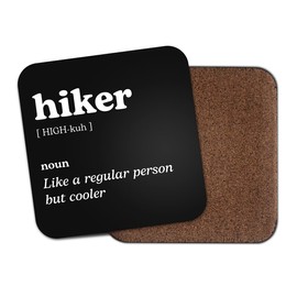 Hiker Square Coaster - Hiking Walk Sport Fan Dictionary Regular But Cooler Definition Funny Joke Hobby Men Women Kitchen Drink #82615