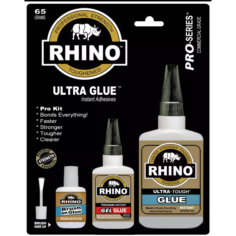 Rhino Glue Medium Thick Gel, Heavy Duty 40 Gram Clear