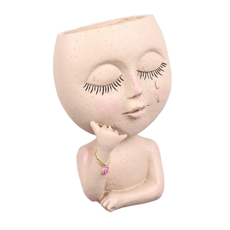 Face Planter Pots Resin Home Head Planter Face Flower Pot