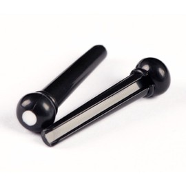 6PCS Acoustic Guitar ABS Plastic Bridge Pins, Black With White Dot