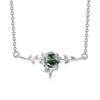 VONALA Leaf Moss Agate Necklace for Women, 925 Sterling Silver