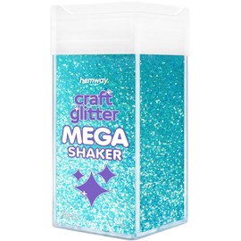 Hemway Bulk Glitter 425g / 15oz MEGA Craft Shaker Glitter for Nails, Resin, Tumblers, Arts, Crafts, Painting, Festival, Cosmetic, Body - Chunky (1/40" 0.025" 0.6mm) - Baby Blue Iridescent