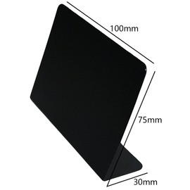 10 Pack Mini Black Chalkboard Signs Reusable L-Shape Small Blackboard Message Board Plastic Chalkboard Signs for Price tag, Food Signs, Wedding, Bakery, Party, School