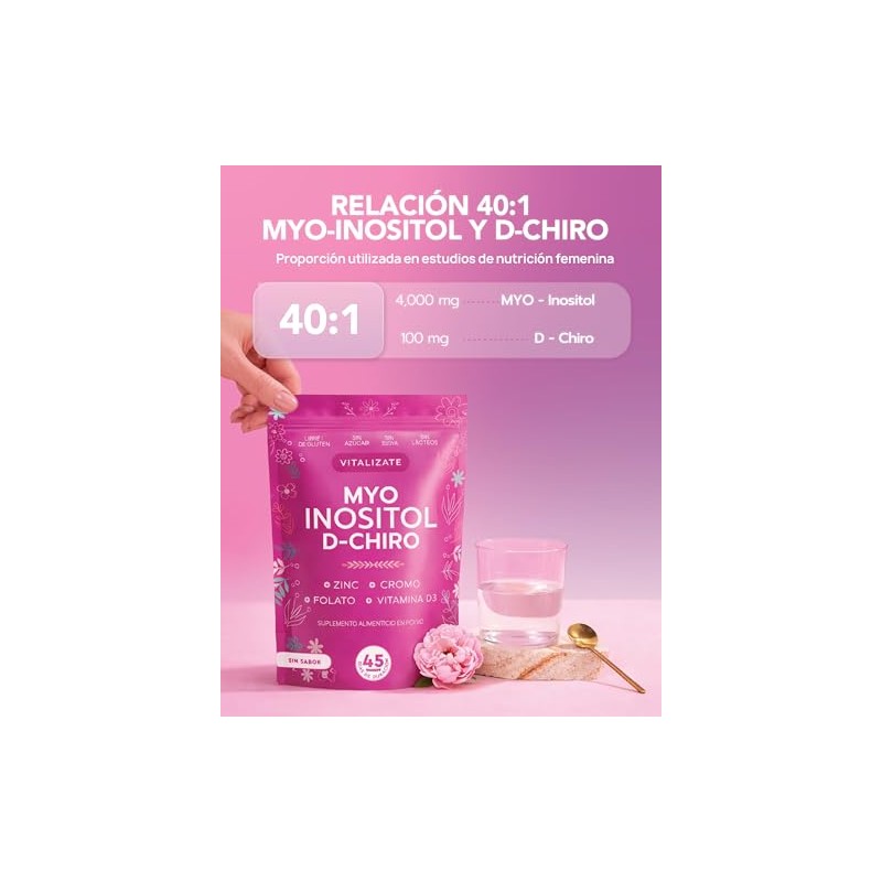 Myo Inositol Chiro Platinum 4000mg Fórmula Mejorada Folato Zinc Cromo