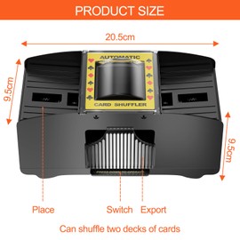 Gvolatee Kartenmischmaschine Elektrische, Mischmaschine für 2 Decks, Kartenmischer, Karten Mischautomat, Card Shuffler, Kartenmischgerät, Mischelmaschiene für UNO, Poker, Texas Hold Em, Blackjack