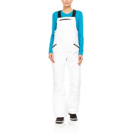 Swiss Alps Womens Insulated Water Resistant Breathable Performance Ski Bib Pants with Pockets, Winter White, XL