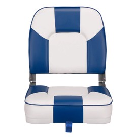 Leader Accessories A Pair of New Low Back Folding Boat Seats(2 Seats) (C-White/Blue)