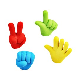 NUOBESTY 4PCS Pencil Erasers Rubber Pencil Top Erasers Funny Paper Rock Scissors Pencil Eraser Toppers Pencil Top Erasers Cap Studying Supplies for Kids Students Teachers