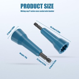 CosyCaya Pack of 2 Wire Turning Tool Wire Nut Twister Twist Wire Connector Socket Wire Twisting Spinner Wire Nut Driver, Wire Turning Tool with 1/4 Inch Chuck (Blue)