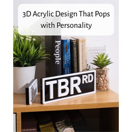 Library Street Sign, Bookshelf Library Sign, Book Nook decor, 3D Bookshelf Accessories, Book Lovers Gifts, Library Decor, Reading Nook, Gifts for Book Lovers Women or Men (Black, TBRRD-3/9)