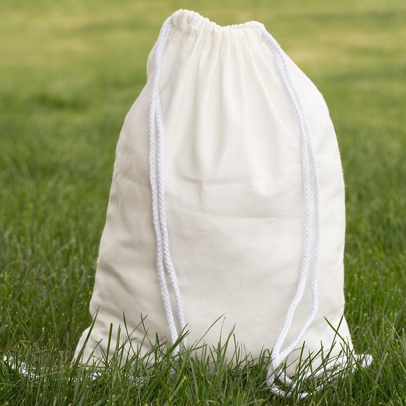 Augbunny 100% Cotton Canvas Drawstring Backpack Gym Sack pack 2-Pack