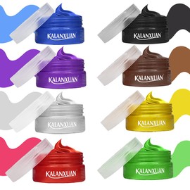 Cera Para Pintar Cabello Colores Diferentes No Permanente Kalaxuan Peinar Calidad Hair Wax Color Temporal Desechable Crema de Tinte (MORADO)