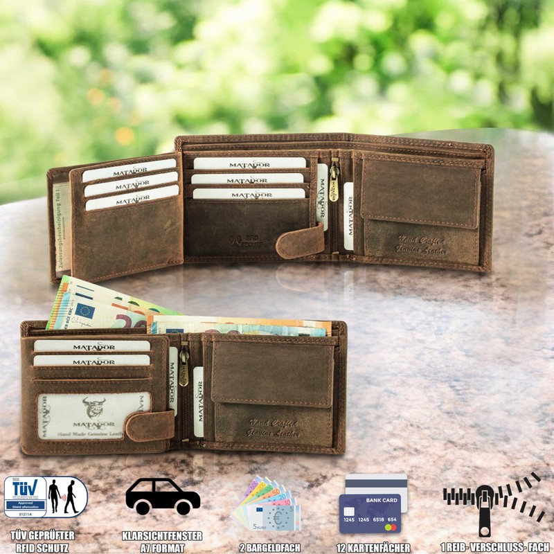 MATADOR® 6404 Men's Wallet with RFID Protection, Hunter Brown