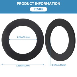 MUGLFPT 5Pack Jerry Can Gaskets Compatible with Scepter Military-Style Plastic Fuel Cans and Compatible with USMC Blitz Vintage Metal Gas Cans, Replacement Gasket for Screw-On Spouts and 5 Gallon Caps