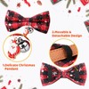 Becellen Christmas Dog Collar, Checked Collar with Bow, Adjustable Snowflake