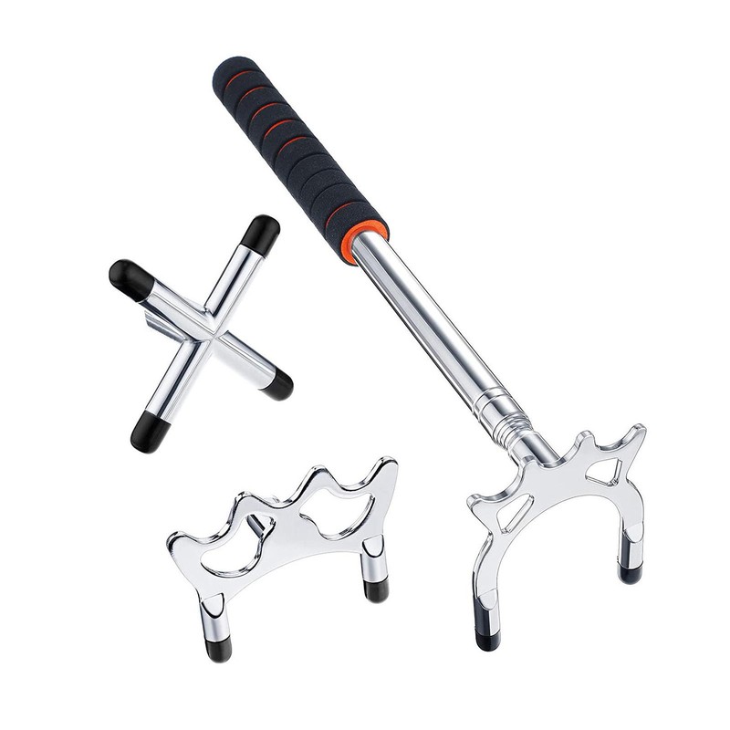 Retractable Billiards Pool Cue Stick Bridge with Removable Bridge Head