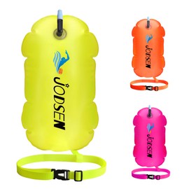 Swim Buoy,Outdoor Float,Inflatable Buoy,Tow Air Float Suit,for Open Water Swimming Sports Snorkeling Triathletes Racing Training Accessories, Bubble Highly Visible (Fluorescent Yellow)