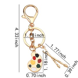 Palette Brush Keychain for Women Men Artist Party Favor Gifts for Art Teacher Student Christmas Birthday Gifts for Artist Painter Keyring Gift for Artist Paint Palette Key Chains for Boys Girls