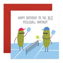 CENTRAL 23 Funny Birthday Cards For Men Women - Birthday Pickleball Partner - Dad Mum Birthday Card - Sarcasm Humour Greeting Card - Funny Cards For Friends - Comes With Stickers