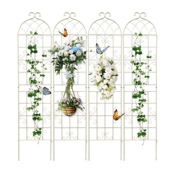 Osparple 87 x 20 Inch Garden Trellis, 4 Pack Metal