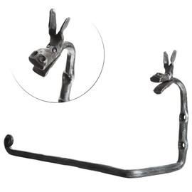 Decorative Hand Forged Wrought Iron Hand Towel Holder - Dragon | Swirl Towel Bar Rack for Kitchen, Bathroom etc. | Wall Mount Dish Towel Rod Hanger