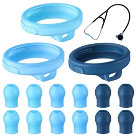 Avenuebool Echo Stethoscope Accessories Compatible with EKO Core 500 Digital Stethoscope, 3 Pcs Silicone Protective Chestpiece Cover and 12 Pcs Ear Tips Replacement, Dustproof Protection Design