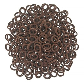 200 Pcs Solid Color Cotton Hair Ties Women Girls' Elastics Hair Ties Seamless Ponytail Holder (Brown)