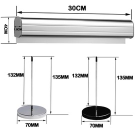 CXAFQ 6-Piece Ticket Holder Set for Restaurants Including 4 Stainless Steel Receipt Holders Note Skewers and 2 Aluminium Sliding Shelf Rails, Stainless Steel Note Skewers, for Restaurants Cafes