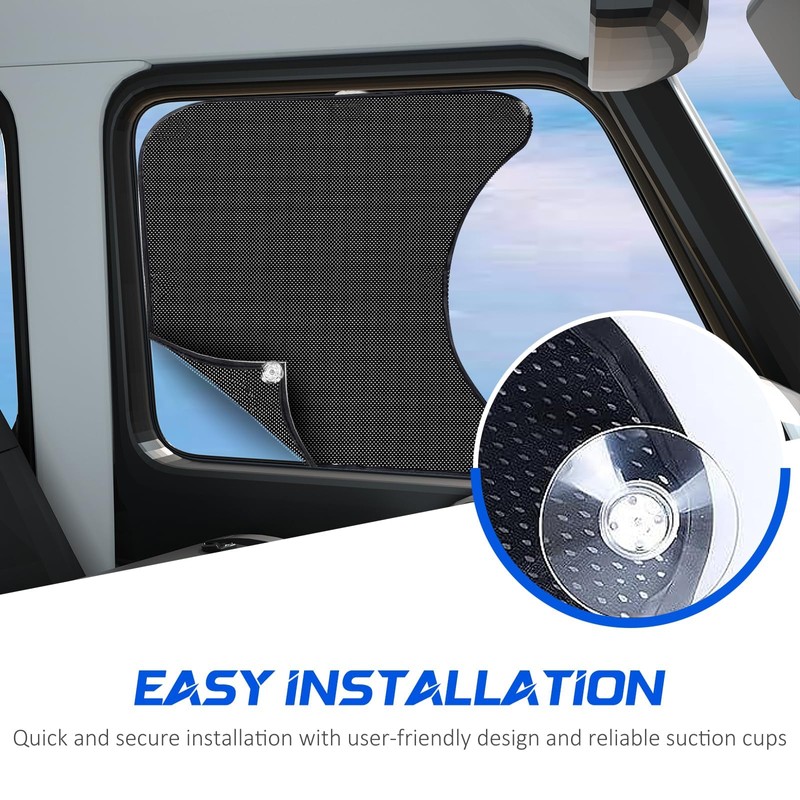 Pacify 2 Pcs Semi Truck Window Shades with Suction Cups