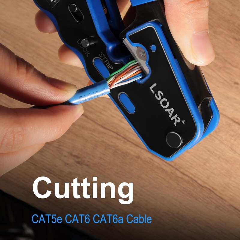 Lsoar RJ45 Crimp Tool Kit Pass Through RJ45 Crimper, Ethernet