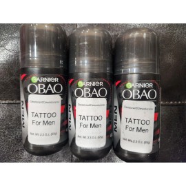 Garnier 3 PACK GARNIER OBAO TATOO FOR MEN DEODORANT NET WT 2.3 OZ MADE IN MEXICO