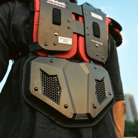 LeCool Football Back Plate - Lower Back Protection for Shoulder Pads - Hard Shell and Contoured Foam, Youth to Adult(Black)