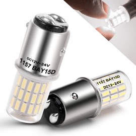 Heifymi DC12-24V 1157 Led Brake Light Bulb, BAY15D 7528 2057 2357 3 Watt Super Bright 6000K Xenon White LED Replacement Backup Reverse Daytime Running Light for Car Camper RV Trailer Boat, 2 Pack