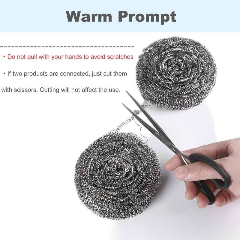 Stainless Steel Scourer,Cleaning Scrub Sponges, Heavy Duty Dishwashing Scouring Pad